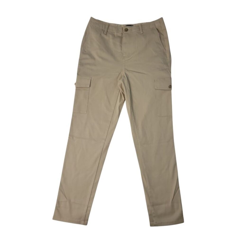 Lands' End Women's Slim Fit Mid Rise Cargo Chino Pant - Desert Tan